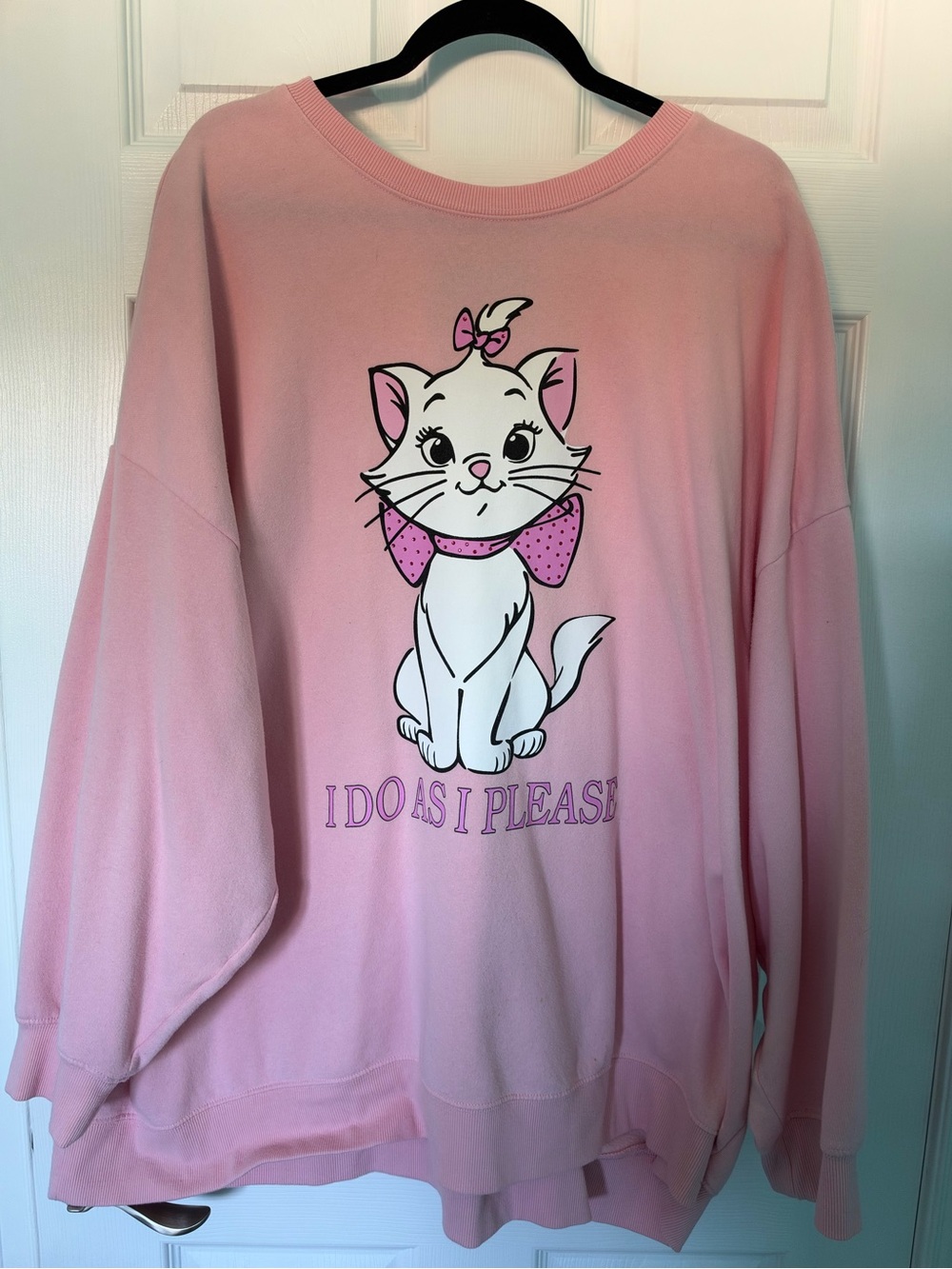 Disney Pink Cat Graphic Sweatshirt with Bow